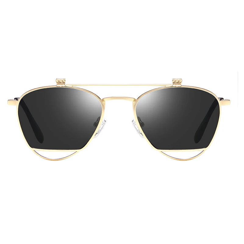 

Classic Women Sunglasses Men Polarized Sun Glasses Flip Sun glasses Metal Half Frame gafas de sol UV400 Anti blue Light Eyewear
