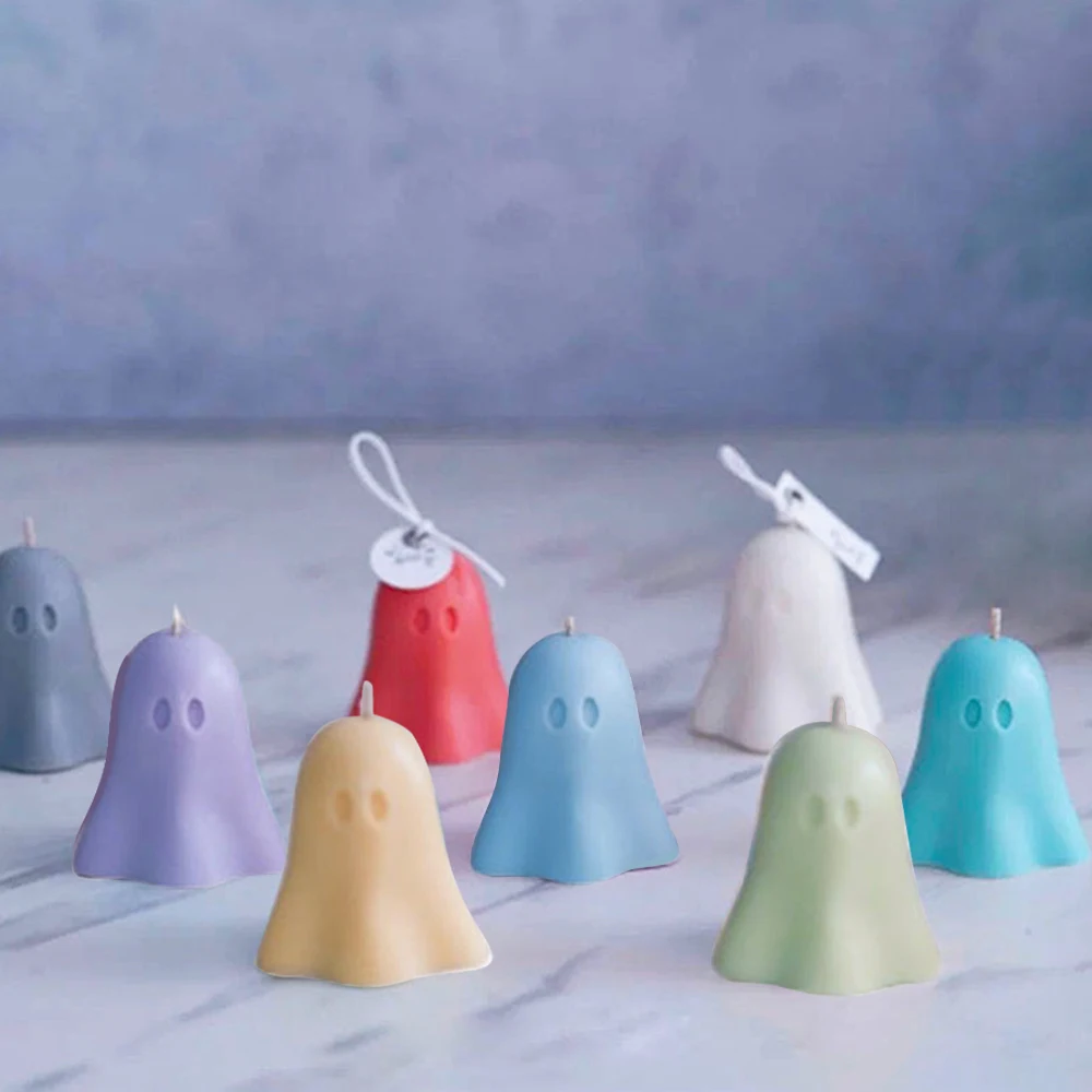 

Candle Silicone Mold Halloween Ghost Candle Design Fancy Candle Mold Handmade Soap Mold Small Ghost Shape Creative Birthday Gift
