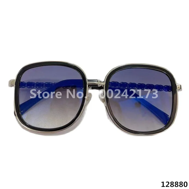 

New Fashion Lady Oversize Square Sunglasses Women Fashion Metal Frame Brand Oval Sun Glasses With Sheepskin Chain Female UV400