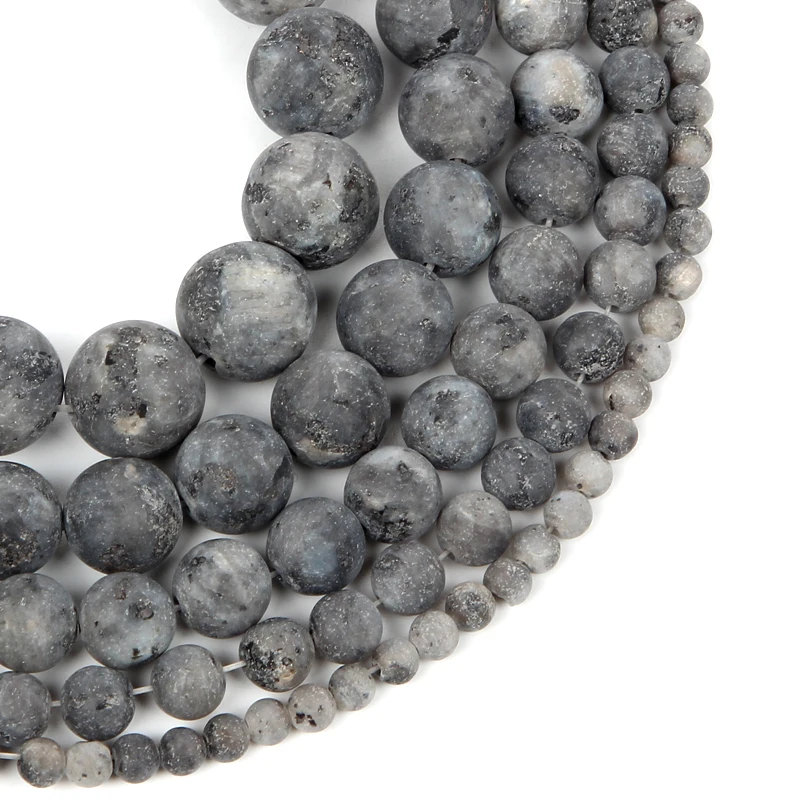 4-12mm Natural Stone Beads Loose Round Frosted Black Flash For Jewelry Making DIY Charm Bracelet Necklace Handmade | Украшения и