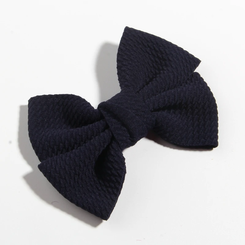 Navy 10 шт., 11 см, 4,3 дюймов, Большая распродажа, Seersucker, вафельные банты для волос, аксессуары для волос, бант, Бутик для детей, одежда для головы для девочек - Цвет: Navy