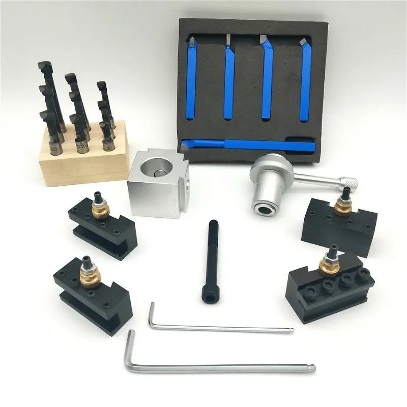 

19Pcs/set Quick Change Tool and Carbide Turning Tools 3/8" Boring Bar and Post Holder and 3/8" Turning & Facing Holders