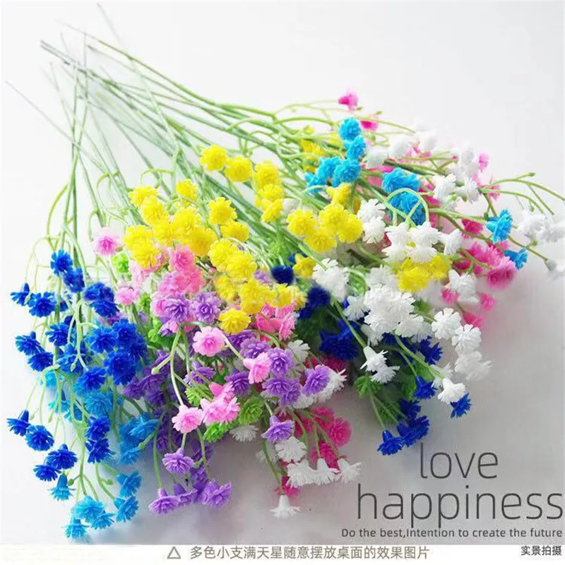 Искусственный букет из 12 веток пластиковые цветы для рукоделия свадебные