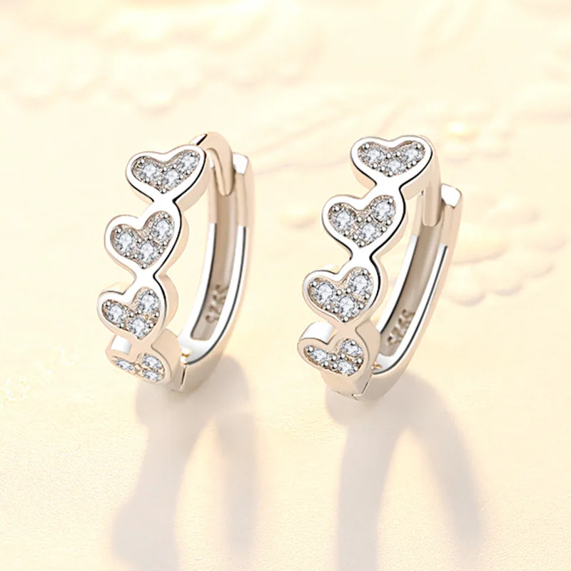 Посеребренная циркониевая Очаровательная застежка в форме сердца для ужина