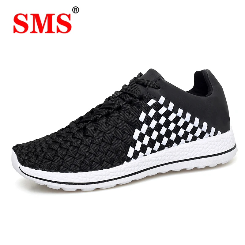 SMS Men Running Shoes Fashion Outdoor Woven Shoes Light Sports Shoes Flats Breathable Non-slip Wear-resistant Shoes Sneakers