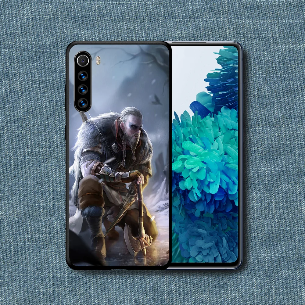 

Assassin Creed Valhalle Game Phone Case For Xiaomi Redmi Note 7 8 8T 9 9S 4X 7 7A 9A K30 Pro Ultra black Cover 3D Coque Tpu