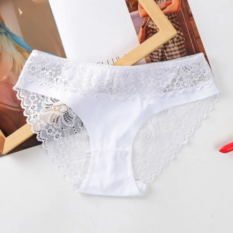 

Women Lace Low-waist Briefs Sexy Panties Female Breathable Embroidery Transparent Underwear G String Underpant Lingerie