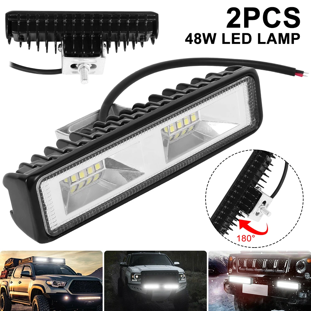 

Car Light Assembly Led Fog Lights Off Road 4x4 48W Spot Beam Led Light Bar For Trucks ATV SUV DRL LED Spotlight Work Light Bar