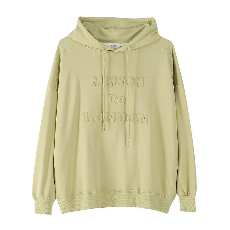 

GD6 Qianchun concave convex letter hooded sweater women 2020 autumn new Korean loose casual Pullover Jacket Women