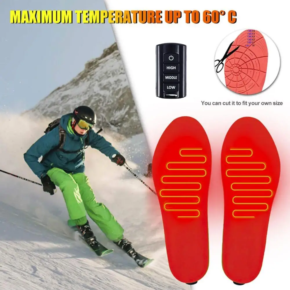 

Heated Shoe Insoles Non Woven Clothing 2020 Heater Insoles Electric Foot Heated Black Heating Snow Winter Skiing Battery