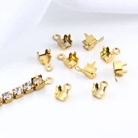 10pcslot stainless steel diamond chain necklaces bracelets clasps connection for jewelry making accessories 2mm 3mm drill clasp