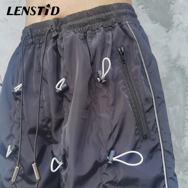 Мужские пляжные шорты LENSTID уличные хипстерские в стиле хип-хоп на завязках