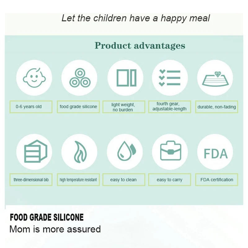 Силиконовый нагрудник водонепроницаемый детский Твердые нагрудники в виде