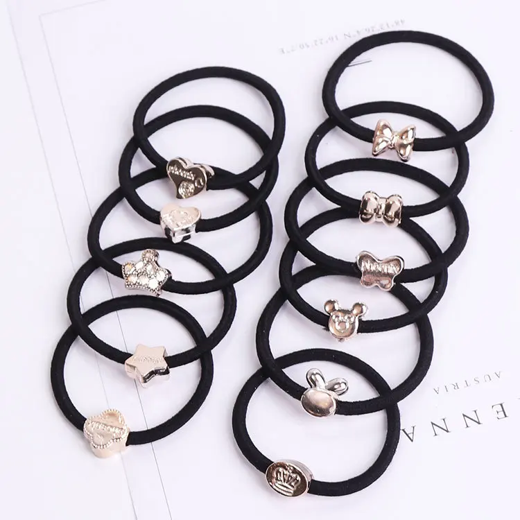 10 шт./лот эластичные резинки для волос аксессуары с покрытием золотое украшение