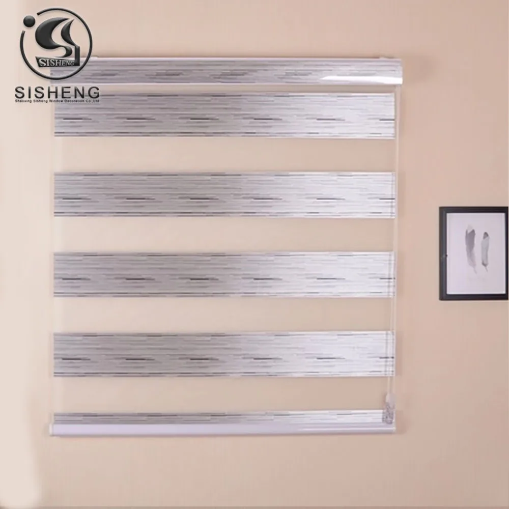 

horizontal light filtering zebra window shade