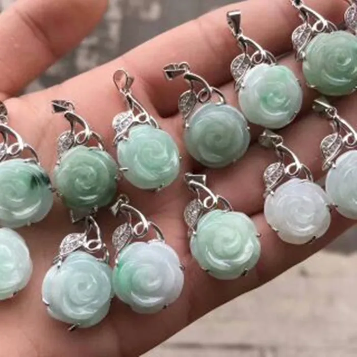 Новый s925 чистого серебра инкрустированный с натуральным изумрудом грузовой розы