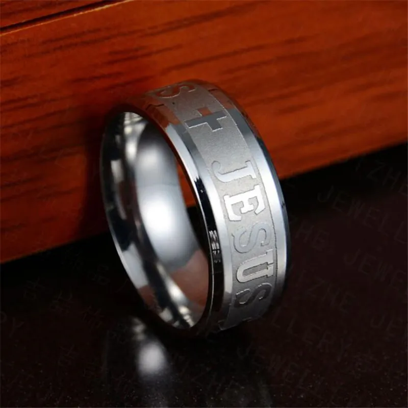 Религиозный христианский крест Иисуса кольцо из нержавеющей стали разноцветные