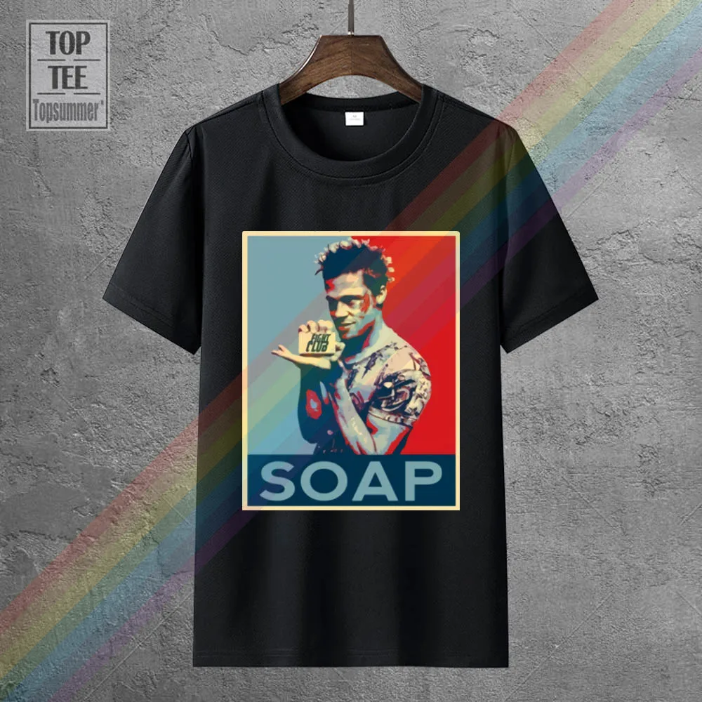 

Hip Hop 2017 Casual Soap Fight Club Brad Pitt Obama Hope Style T Shirt