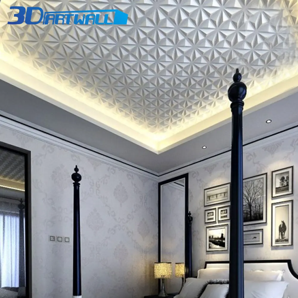 3DARTWALL ПВХ 3D модные декоративные стеновые панели белая текстурированная настенная плитка звездный стиль 19," x 19,7"(12 ПАК