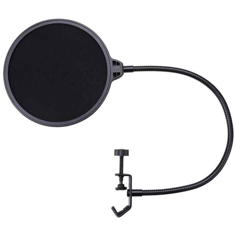 Professional Microphone Pop Filter Recording Durable Double Layer Studio Clamp Windscreen for Speaking Singing | Дом и сад