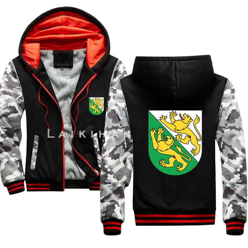 

Coat of Arms of Thurgau Hoodies wear new large size male plus velvet thick sweatshirt zipper jacket male outerwear winter coats