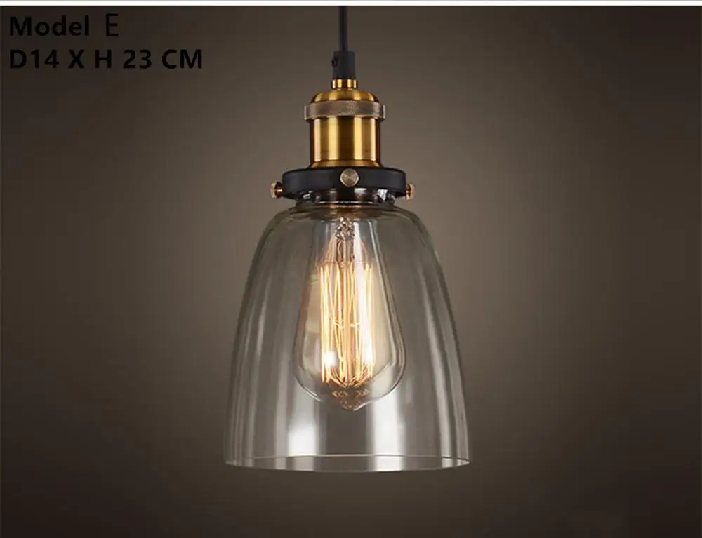 Industry style glass pendant light loft hanging lighting simple | Освещение