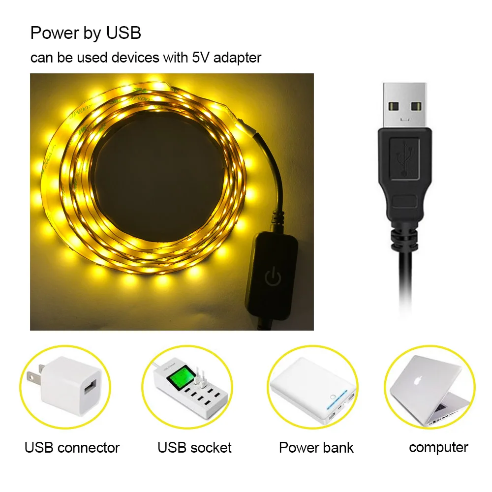 5V USB мощный сенсорный светодиодный светильник с одним контроллером белый/теплый белый 2835 SMD HD tv Настольный ПК экран тыловая подсветка