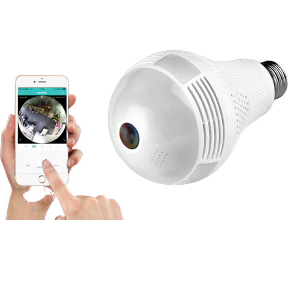 Беспроводная IP камера с лампочкой 360 градусов 1080P E27 панорамная лампочка рыбий