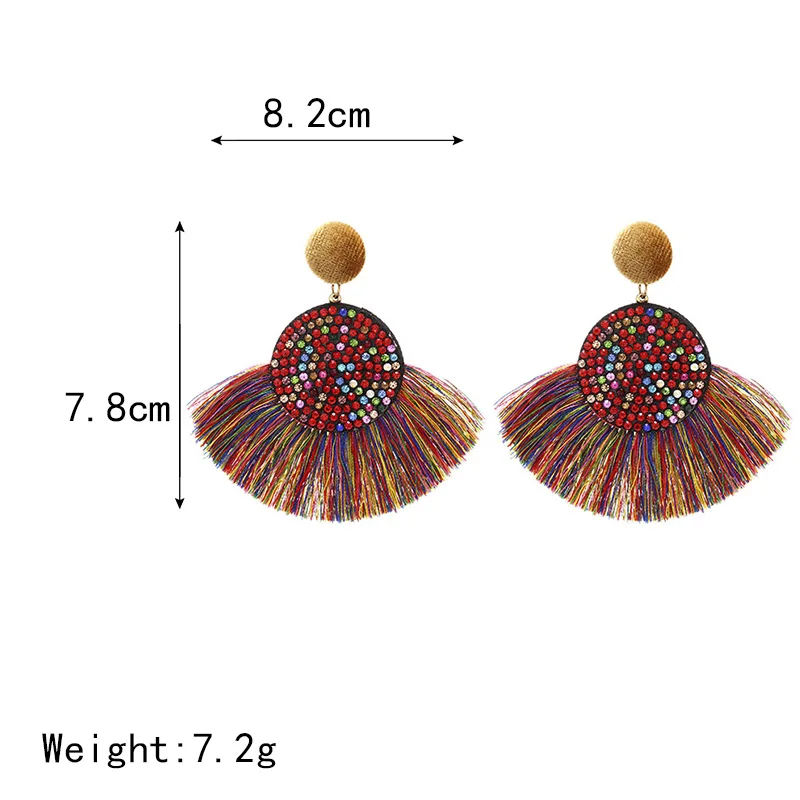 2019 корейские народные круглые Винтажные серьги массивные Серьги-кисточки с