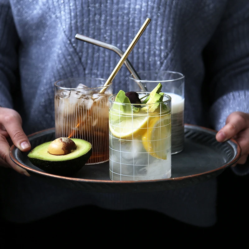 Креативная прозрачная стеклянная чашка для завтрака домашняя сока и напитков