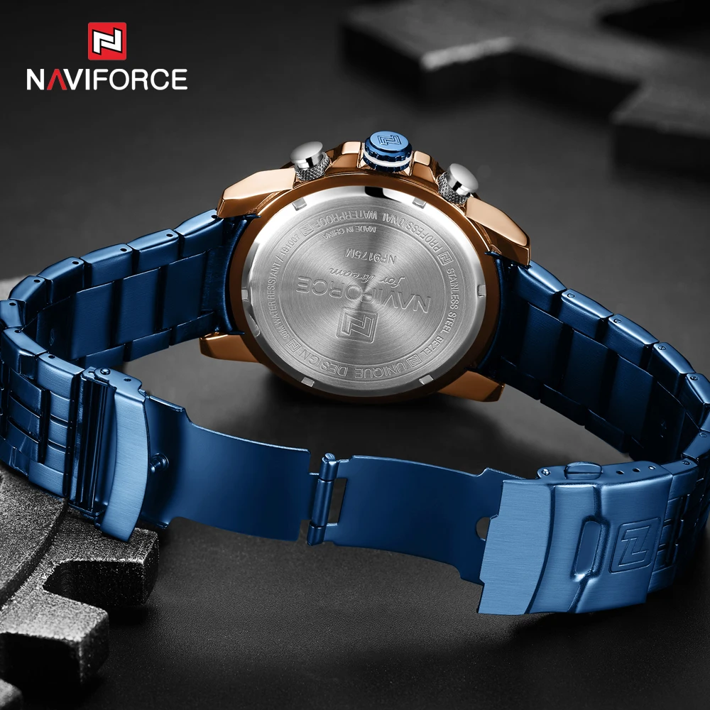 Мужские часы для синих кварцевых наручных часов мужские многофункциональные с