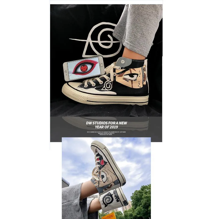 

Anime Hokage Ninja Konoha Kakashi Cosplay Props Akatsuki Uchiha Obito Canvas Shoes Teens School Sports Shoes Outdoor Travel Shoe