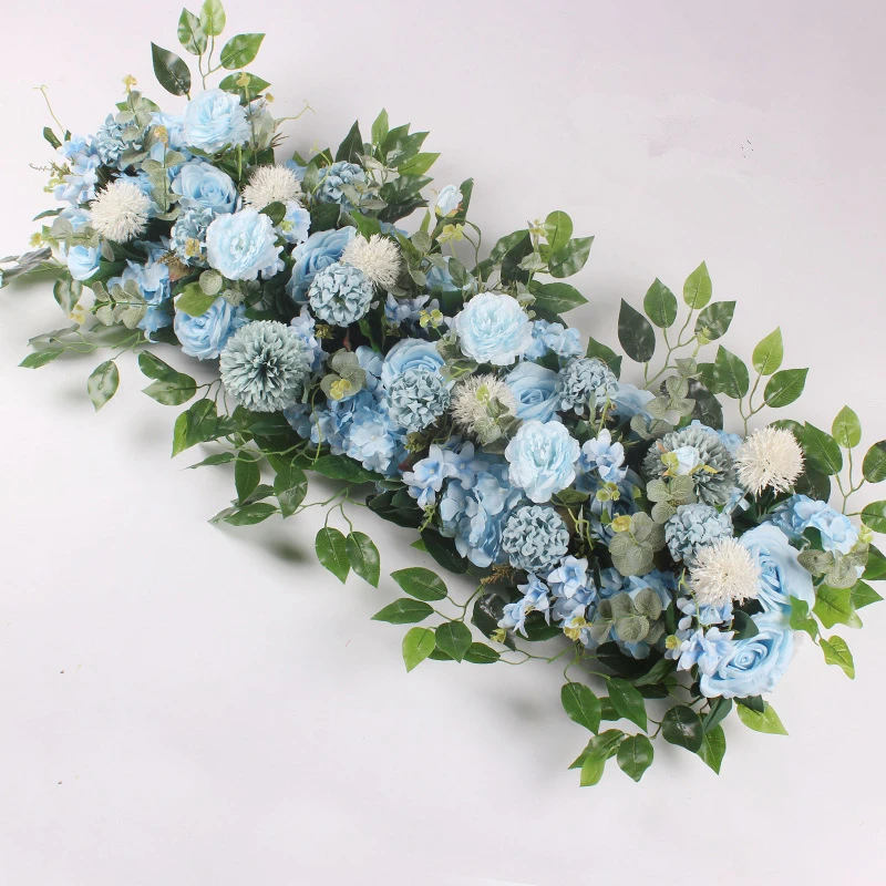 

Artificial Flower Rose Peony Wedding Arrangement Road Lead T Stage Floral Wedding Background Decorative Flower Row