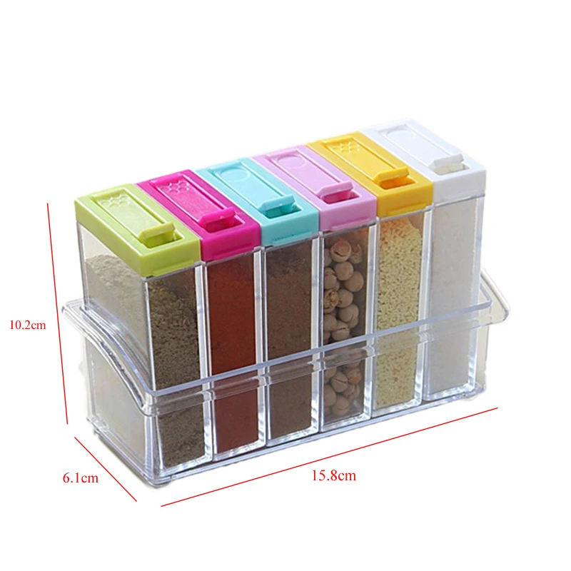 Кухонные бутылки для приправ коробки банки 6 шт./компл. пластиковый органайзер