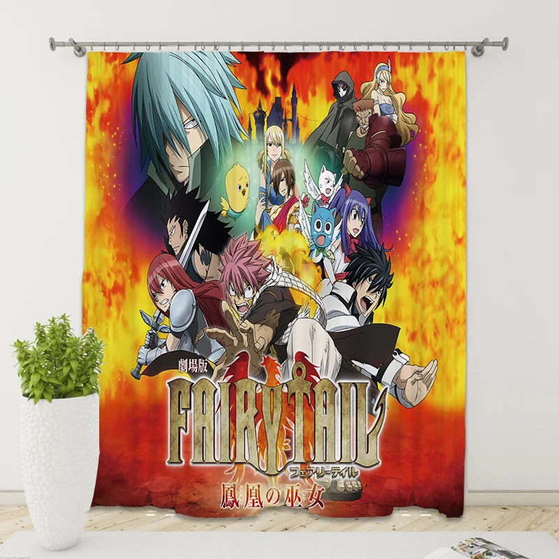 Популярные занавески в стиле аниме с рисунком Феи хвоста для детской спальни