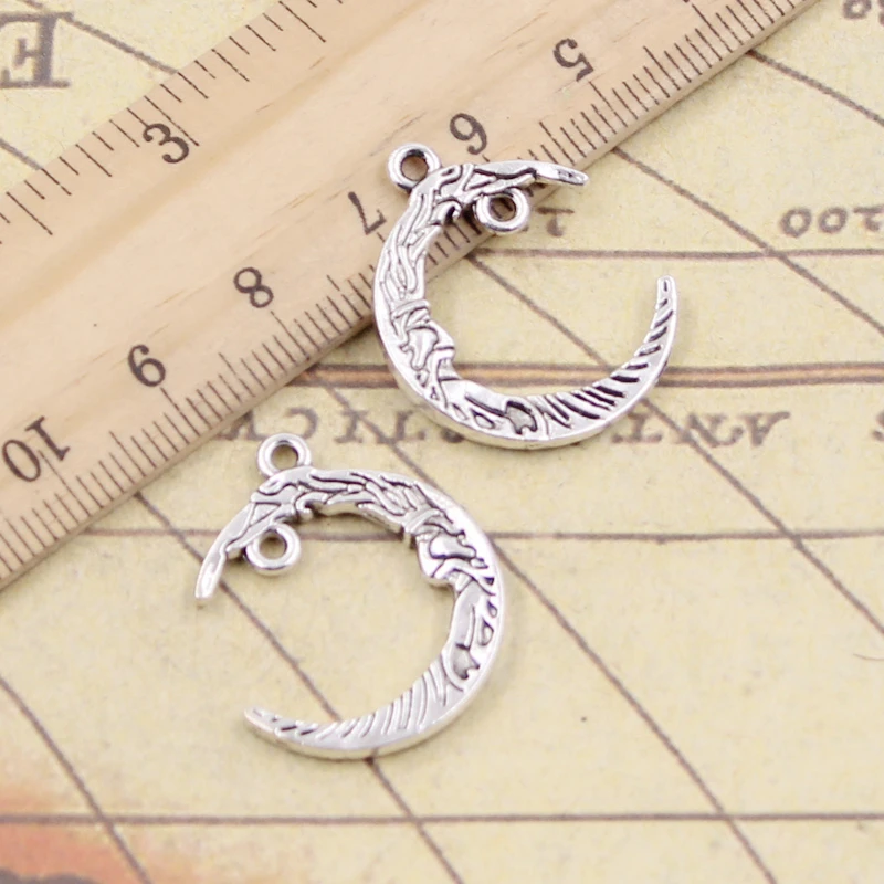 10 шт. Подвески с лицом Луны 26x21 мм|Шармы| |