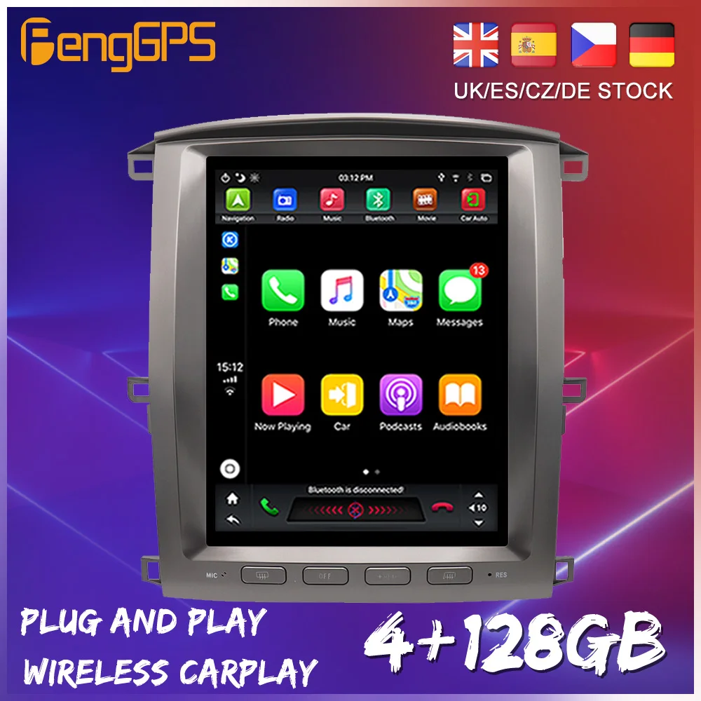 

Автомобильный мультимедийный плеер Tesla Android 128, 9,0G, для Lexus LX470, 2002, 2003-2007, Carplay, GPS-навигация, автомобильное радио, стерео головное устройство