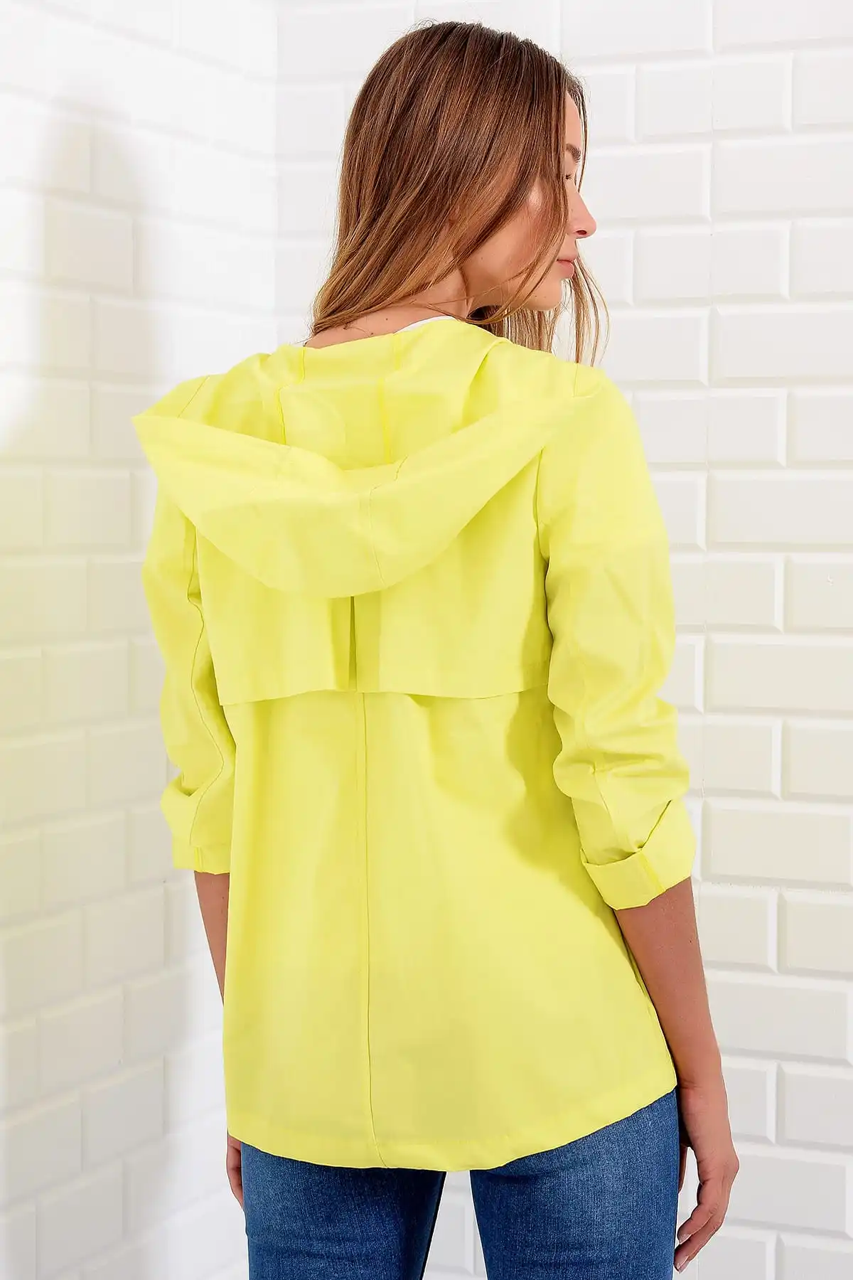 Тренд: женское желтое сезонное пальто в стиле Alacati ALC 5484|Женские куртки| |