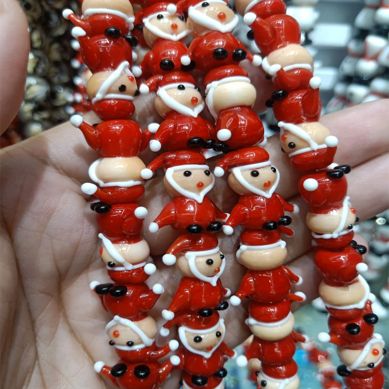 

2 шт., бусины в форме Санта-Клауса, 20 мм