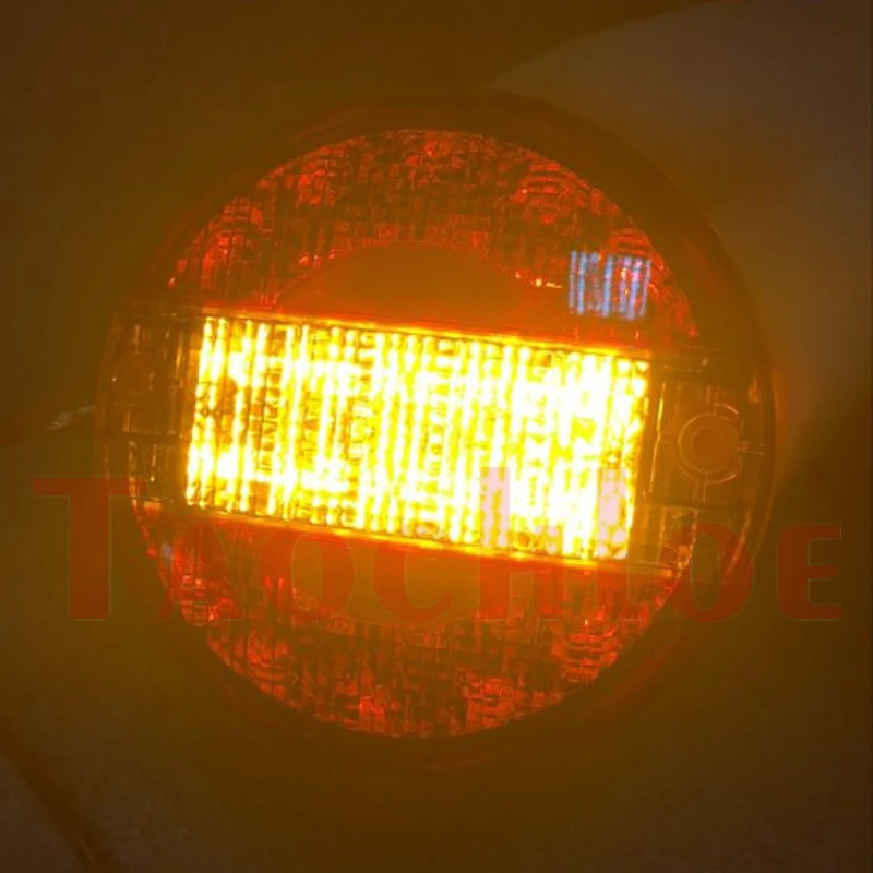 

2Pcs 5.5" 12V 24V E4 LED Tank Truck Tail Lights Round Truck Trailer Brake Stop Turn Signals Rear Light Tail Lamp Emark