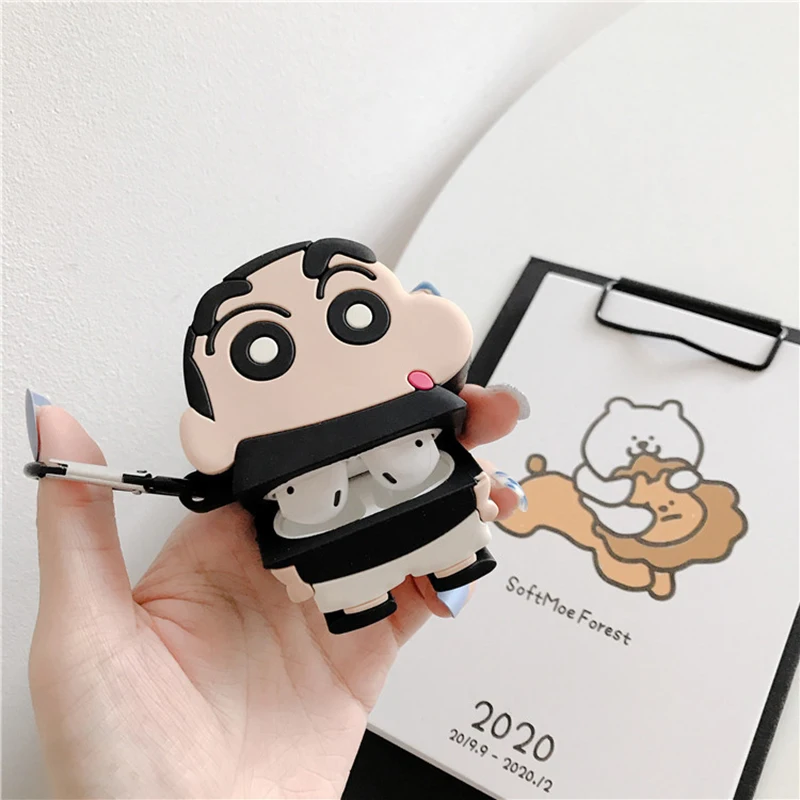 Корпусы гарнитурные для Apple Airpods 2 Милый Мультфильм Crayon Shinchan наушники чехол Air Pods 1