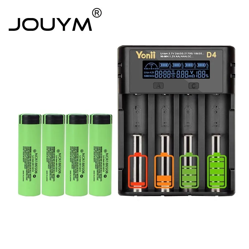 JOUYM 1/4/8x18650 аккумулятор с 4 слотами умное зарядное устройство 3 7 в 3400 мАч литиевые