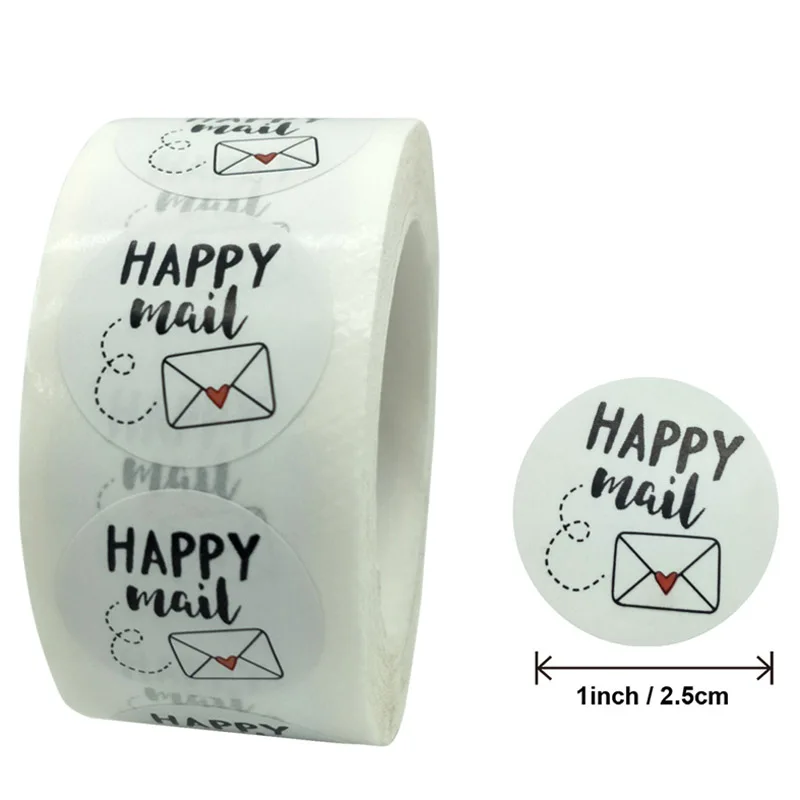 50 шт. наклейки Happy Mail скрапбукинг 1 дюйм круглые s крафт упаковочные этикетки для