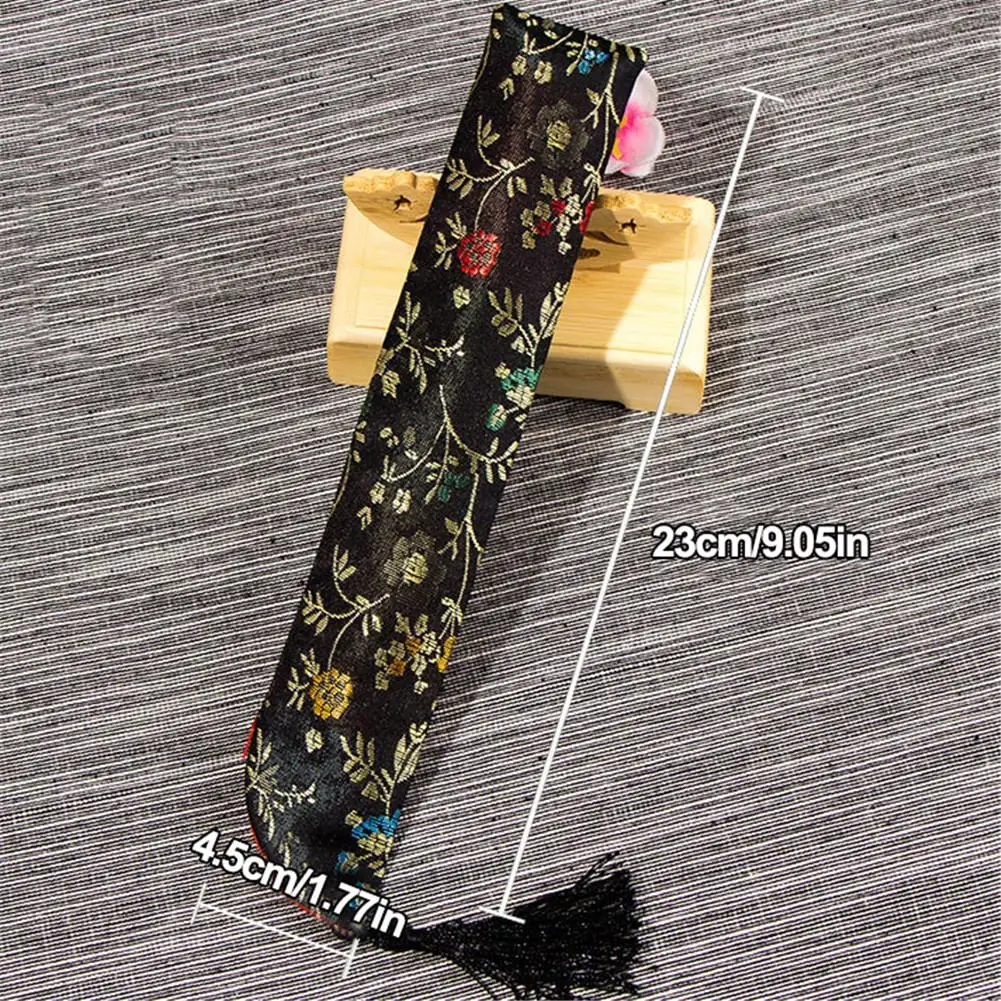 Ручной складной веер с цветочным узором тканевым рукавом для поддержания