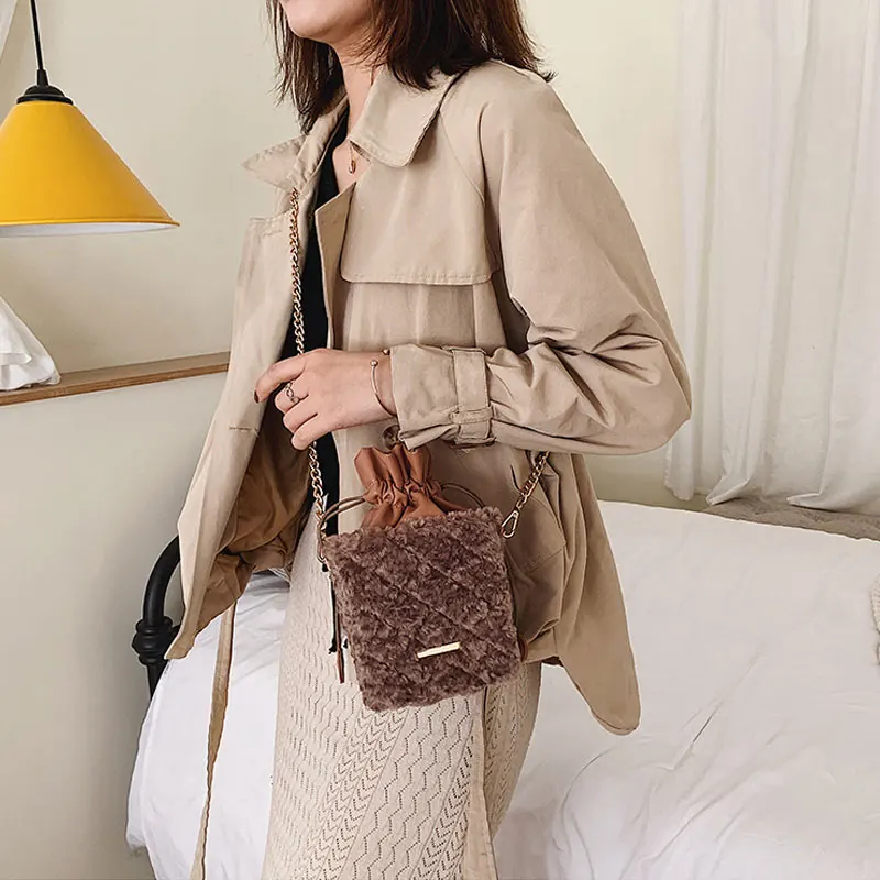 Женские плюшевые повседневные сумки с короткими ручками индивидуальная женская