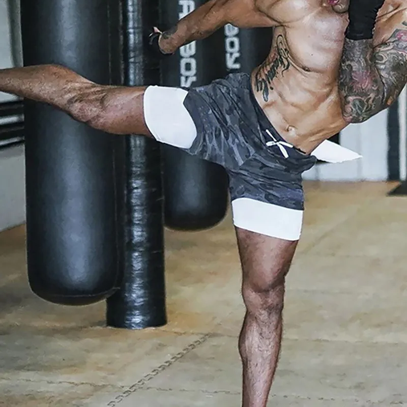 

2021 Camo Running Shorts Men 2 In 1 Double-deck Quick Dry GYM Sport Shorts Fitness Jogging Workout Shorts Men Sports Short Pants