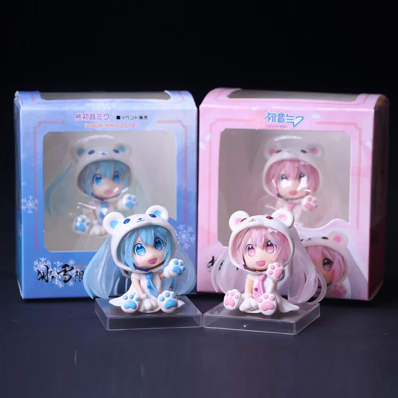 

Hatsune Miku ручная работа Q версия медведь Сакура Hatsune Подарочная цветная коробка игрушка подарок коллекция хобби украшения Рождественские пода...