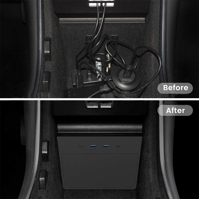 

for Tesla Model USB Hub 5 in 1 Ports for Dashcam Sentry Mode Viewer USB Hub Center Console Accessories