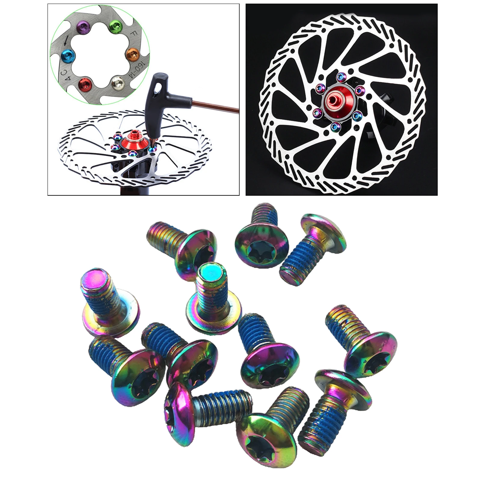 

12 Pieces Disc Brake Disc Screws M5x8mm Size MTB Bike Cycle