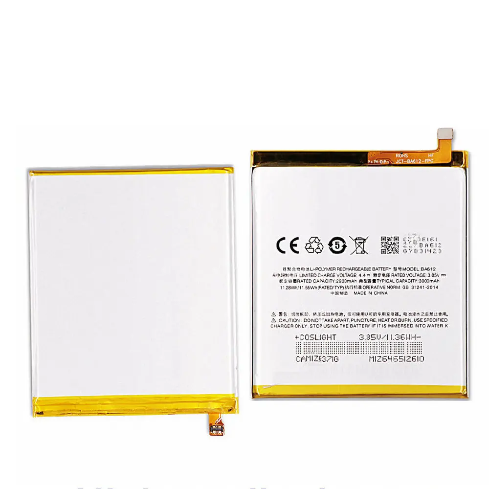 

Original BA612 battery 3000mah 3.85v 11.55wh for Meizu 5S M5S M612Q M612M batteries
